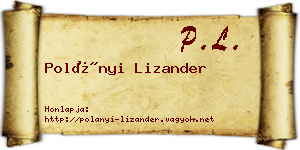 Polányi Lizander névjegykártya